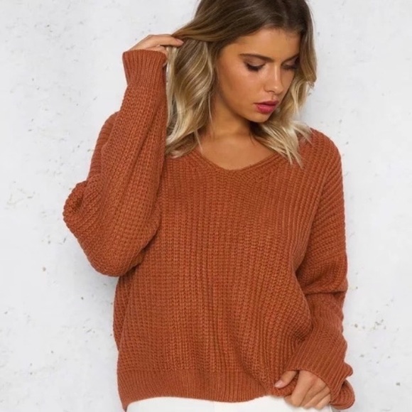 Open Back Lace Up Chunky Sweater Sienna - Picture 5 of 8